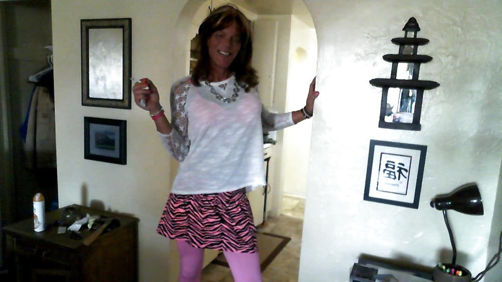 16P Cute crossdresser showing off her tan