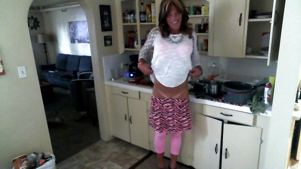 16P Cute crossdresser showing off her tan