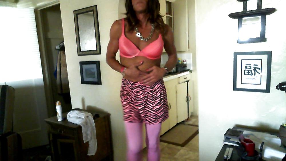 16P Cute crossdresser showing off her tan