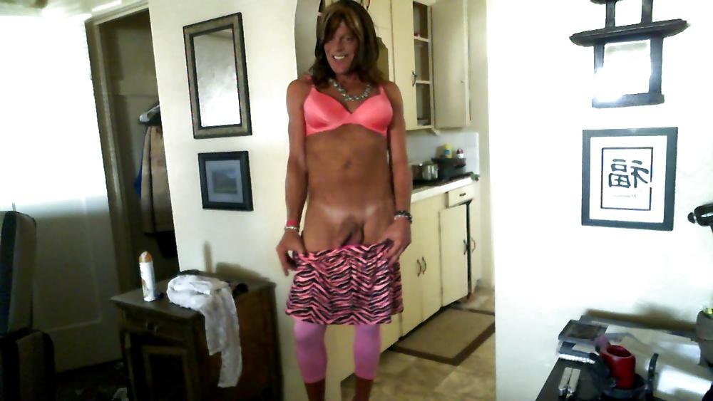 16P Cute crossdresser showing off her tan