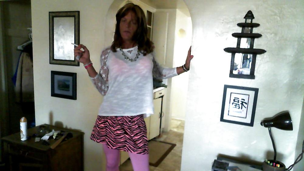 16P Cute crossdresser showing off her tan
