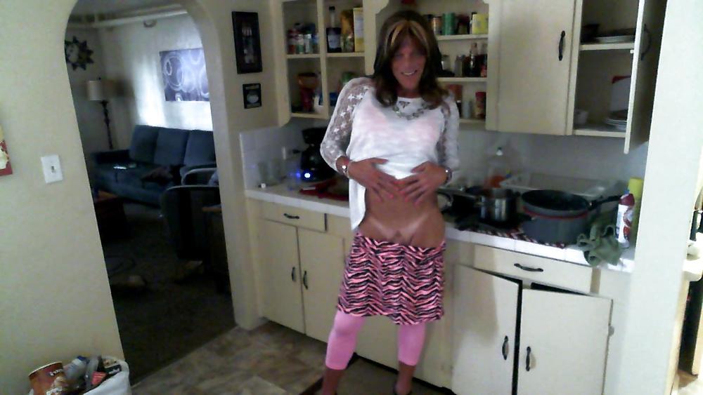16P Cute crossdresser showing off her tan
