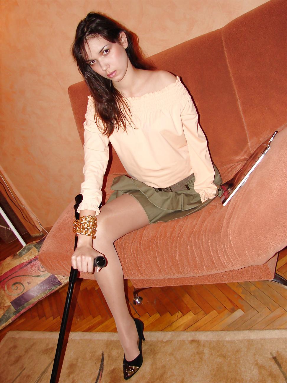6P Sexy amputee girl having lost both one arm and one leg