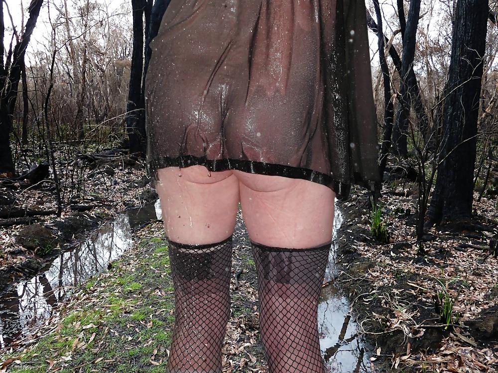 23P School girl crossdresser  flashing in public