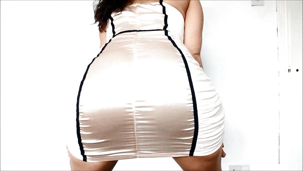 24P Big booty satin ass dress night gown