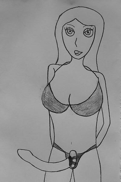 25P Strap on woman drawings