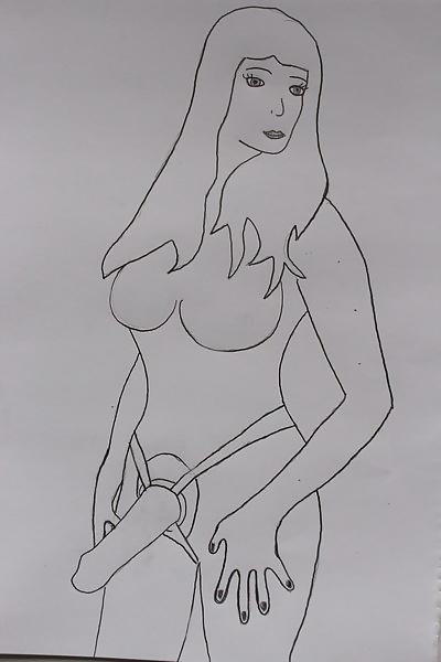 25P Strap on woman drawings