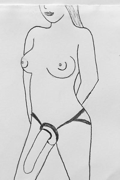 25P Strap on woman drawings