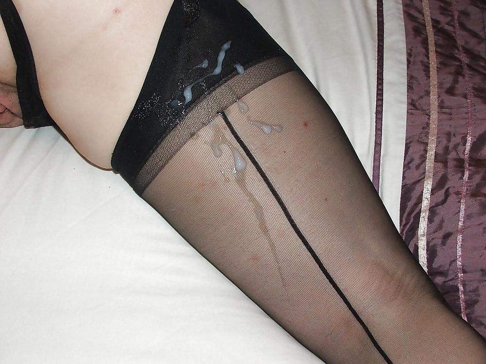 25P Cum on Stockings