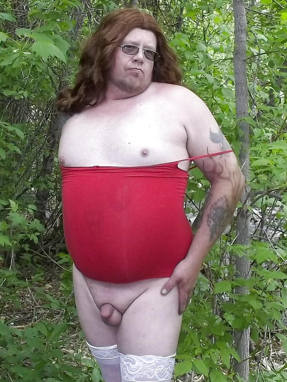 25P Crossdresser Playing in the Woods