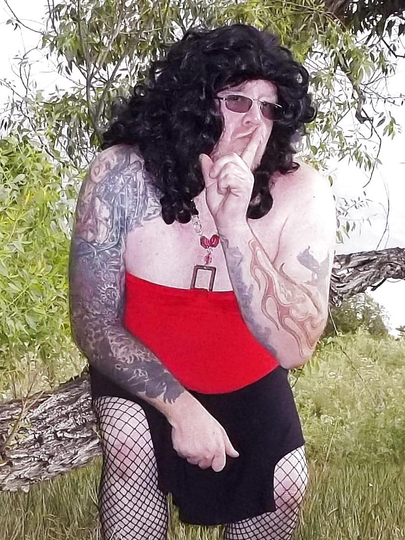 25P Crossdresser Playing in the Woods