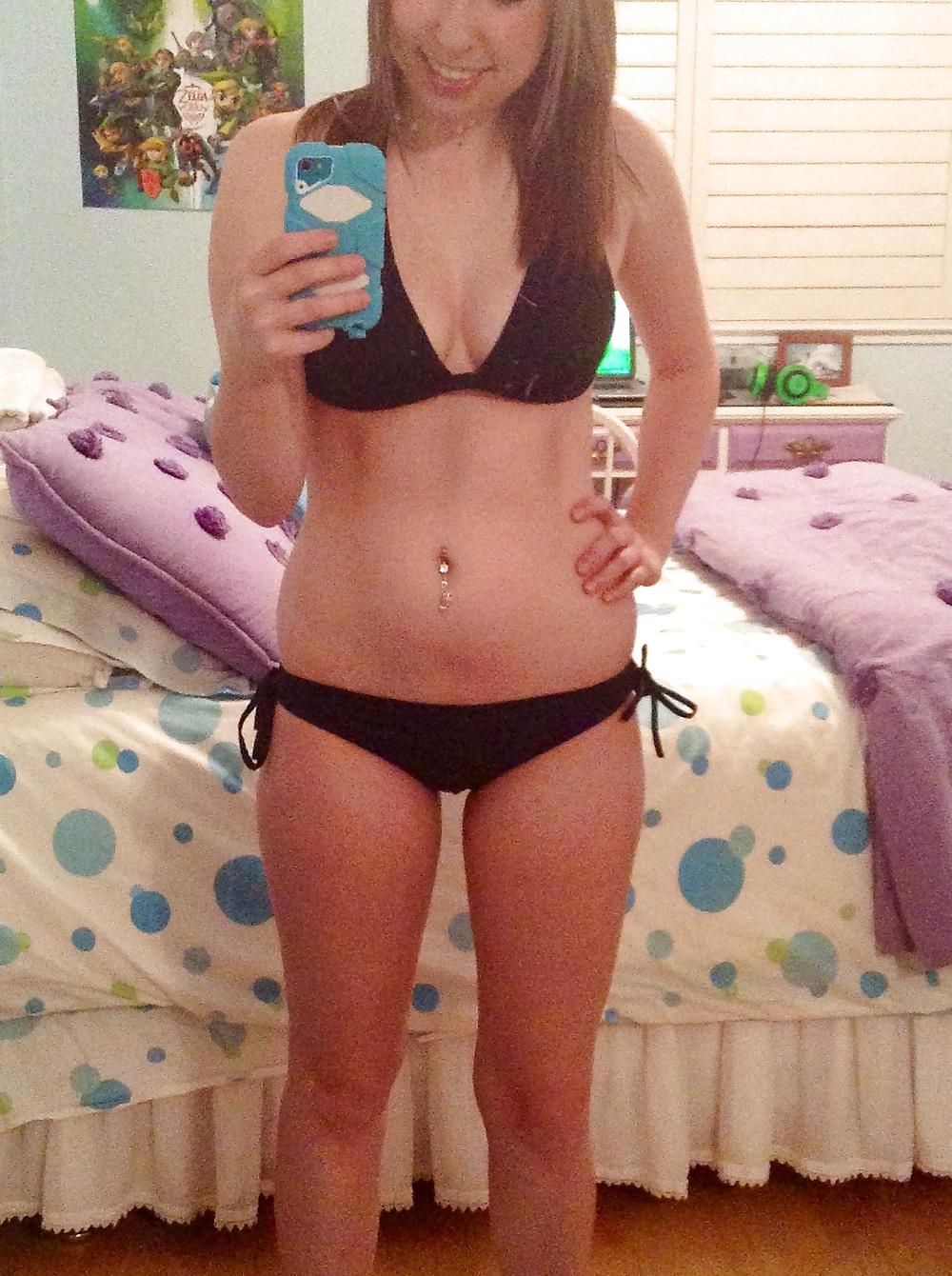 25P Teen in purple panties strips and spreads tiny pink pussy