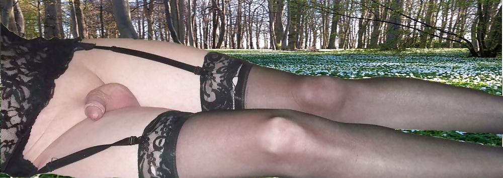 7P Crossdressing outside shemale tranny again