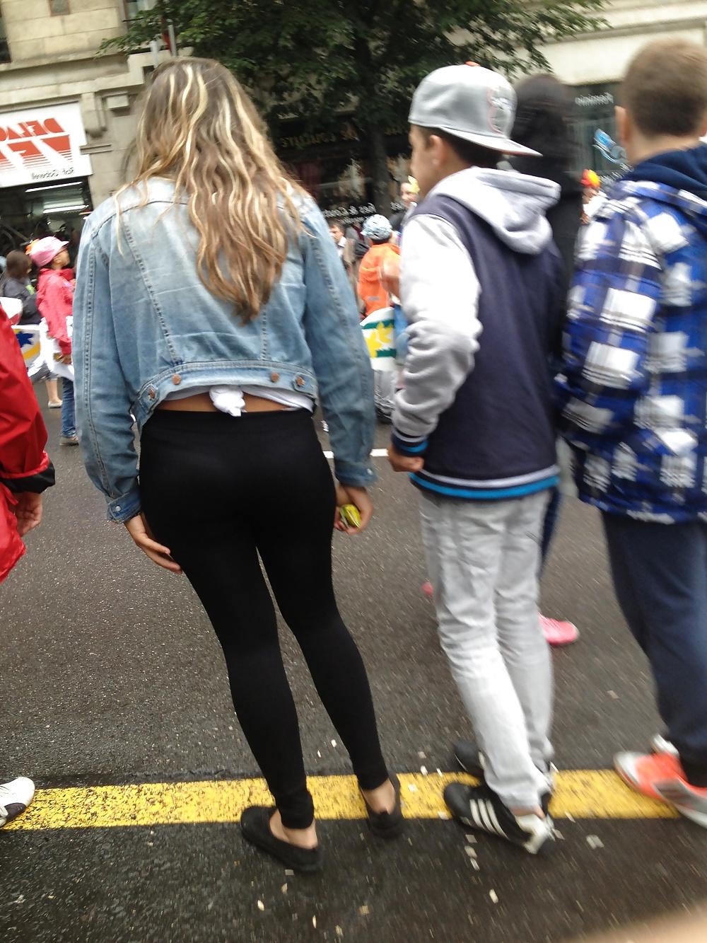 10P Candid teens leggings - ass street 2