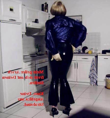 10P Rubber latex anal milf slut ladyboy shemale high heels