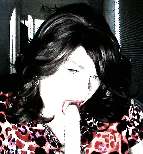 15P Crossdresser Sucking Her Dildo