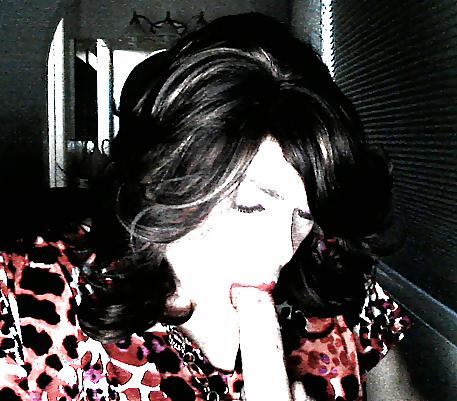 15P Crossdresser Sucking Her Dildo