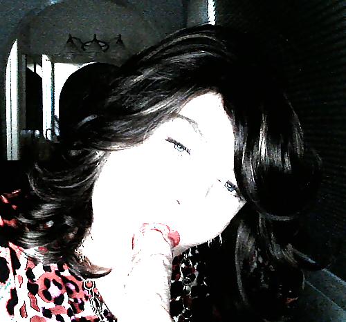 15P Crossdresser Sucking Her Dildo