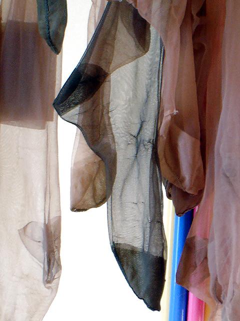25P The Worn Stockings of Madam and me in SUSPENSION