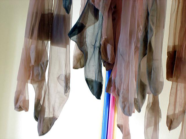 25P The Worn Stockings of Madam and me in SUSPENSION