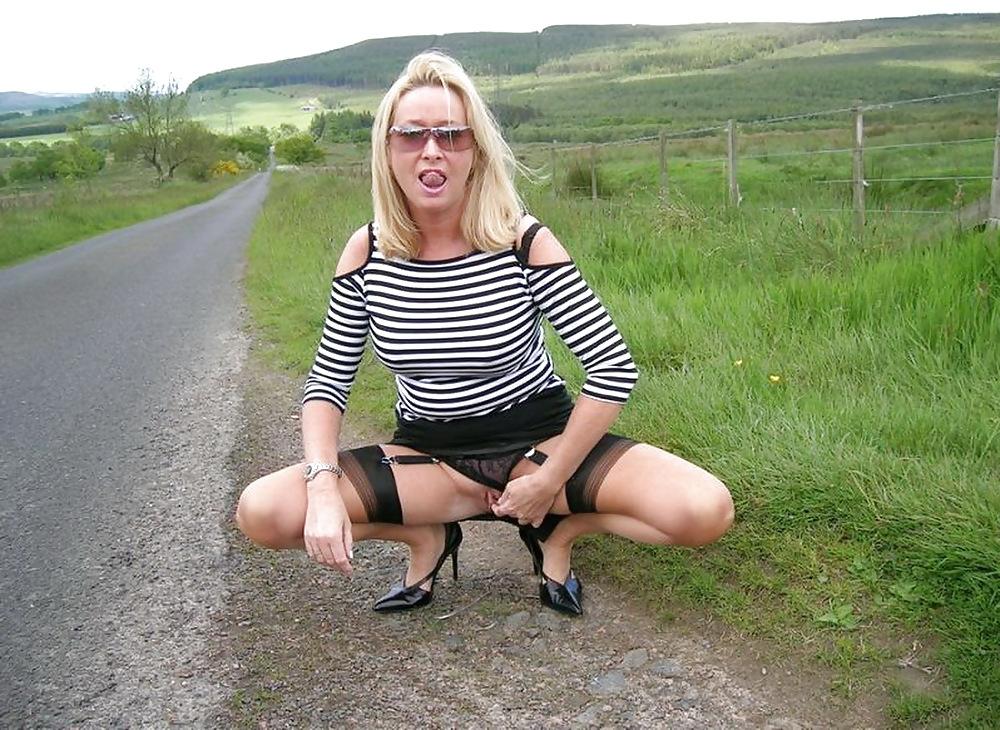19P English lady Steph stockings heels tease