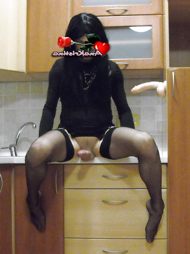 25P AnaKristina - crossdresser and dildo