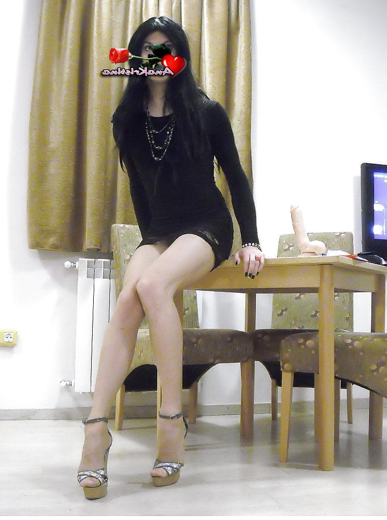 25P AnaKristina - crossdresser and dildo