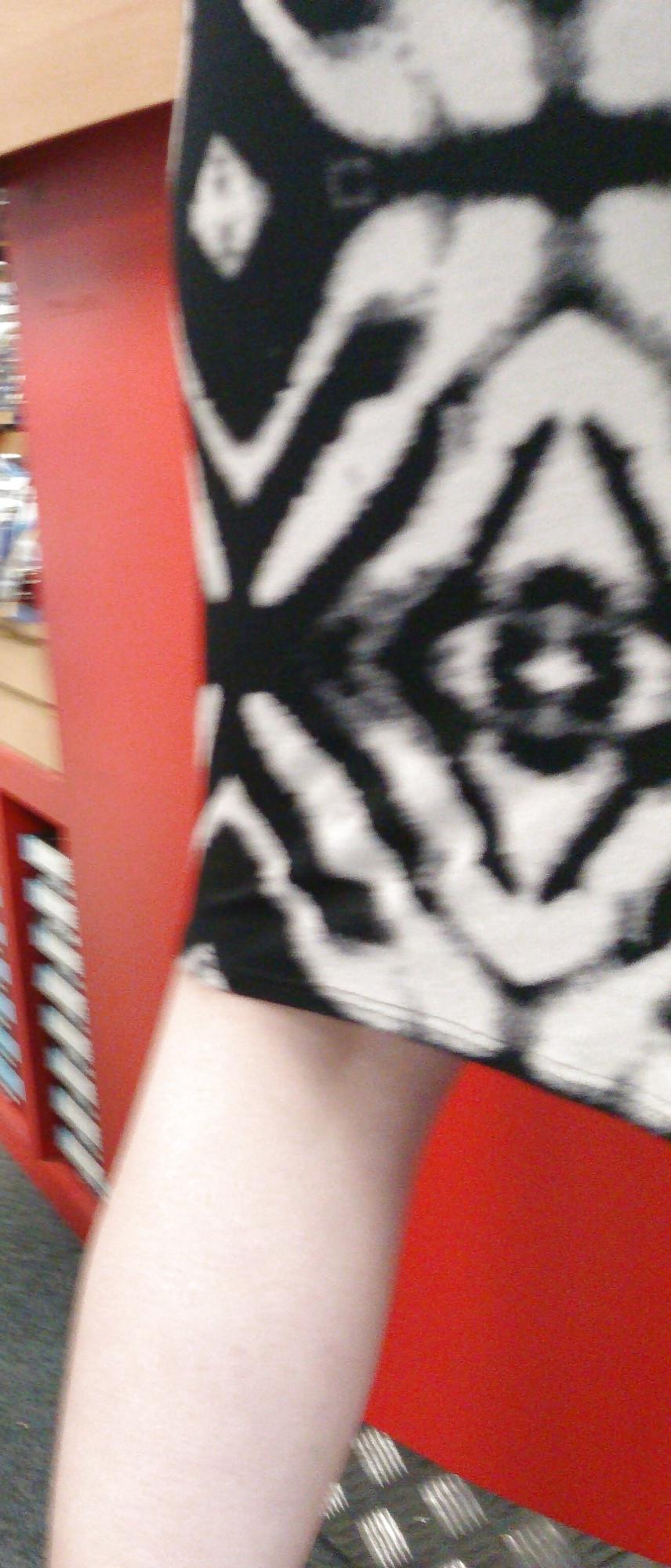 7P Street candid - Black and white diamond dress