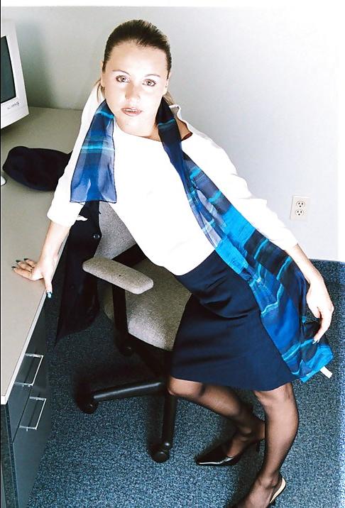 25P Blonde air hostess