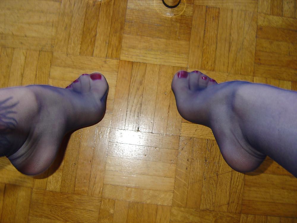 18P Black stockings and crystal high heels