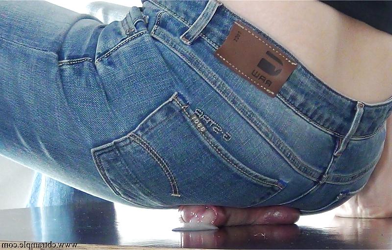 9P Ball and Cock sitting in Jeans