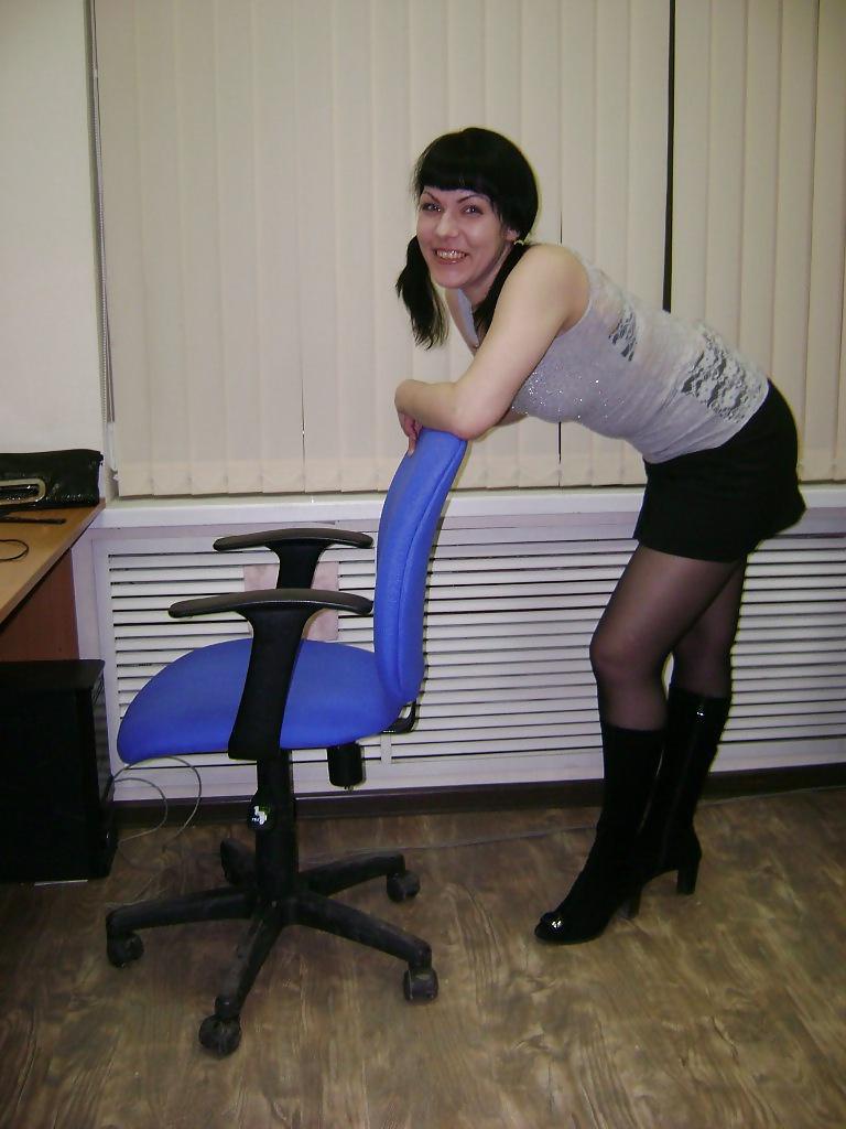 12P Stupid German coworker slut tricked into posing at work