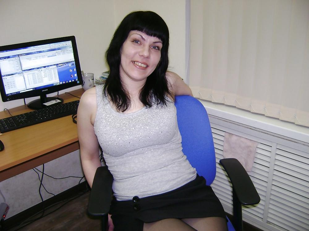 12P Stupid German coworker slut tricked into posing at work