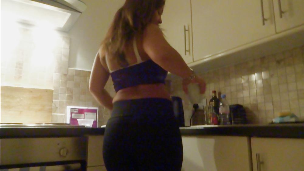 25P Stunning big booty Brazilian strips, showers and gets rimmed