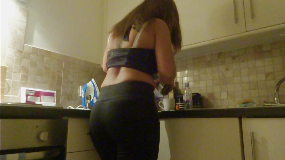 25P Stunning big booty Brazilian strips, showers and gets rimmed