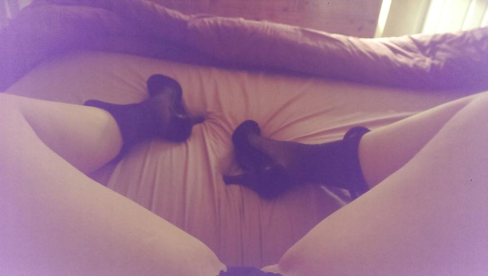 21P My English Fanny & Legs,  knickers, stockings & heels