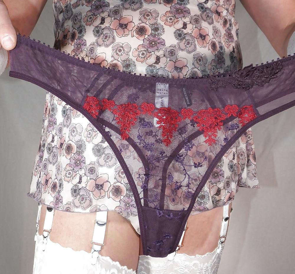 23P Shemale And Vintage Crossdresser Violet Panty