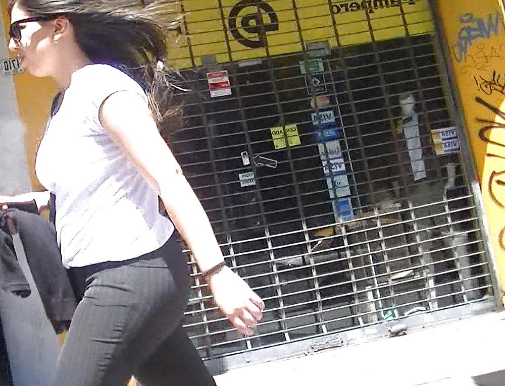 11P Sexy Japanese babe with BIG ass in tight trousers