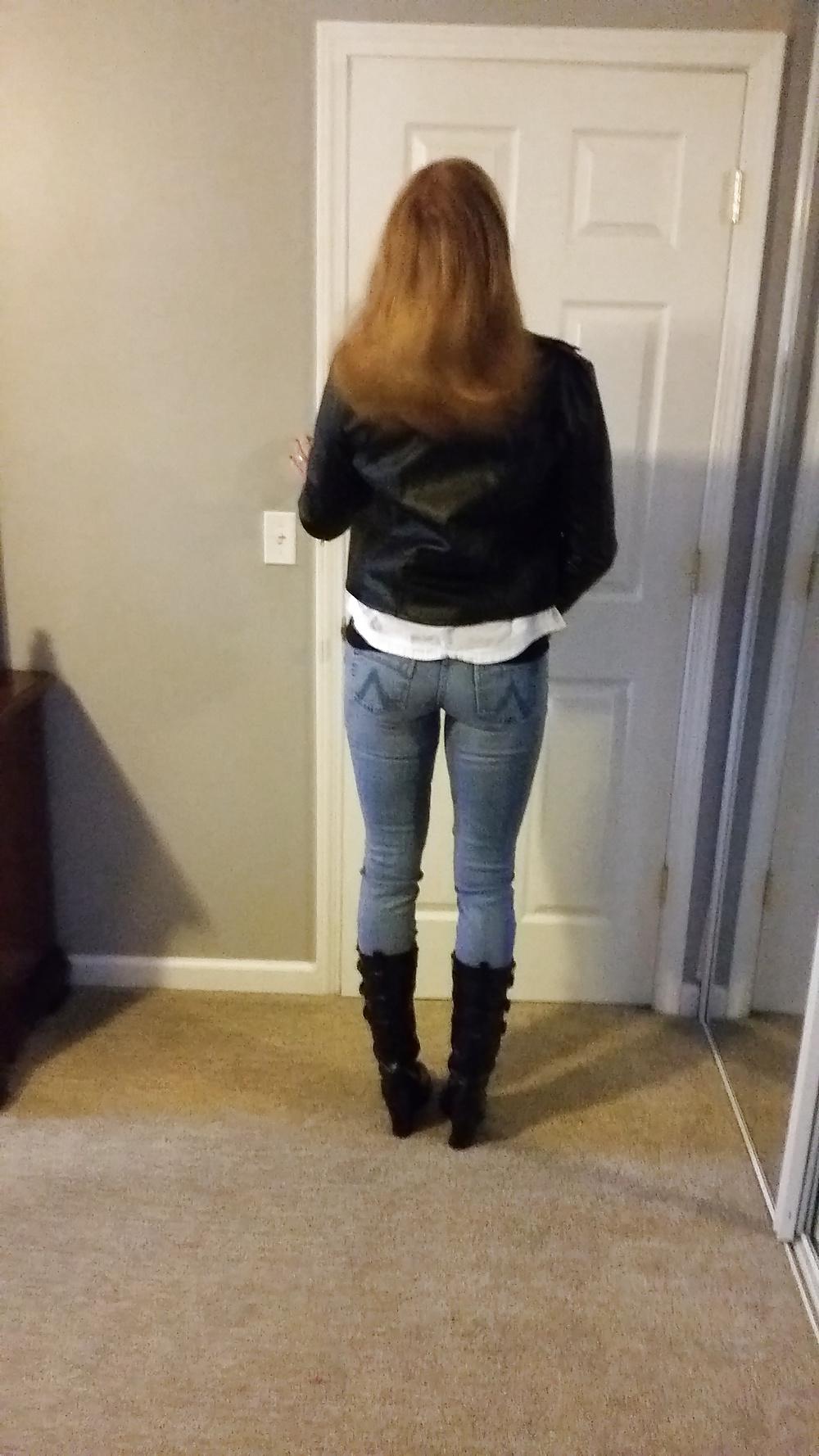 8P Getting ready in boots and jeans