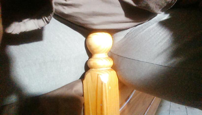 10P My English milf riding the bedpost 
