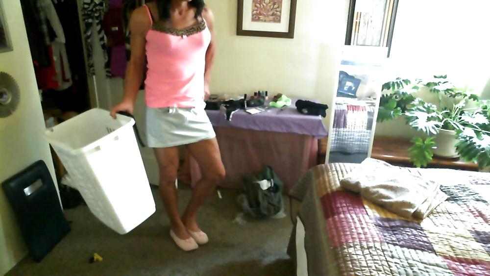 25P Cute Crossdresser in silk panties