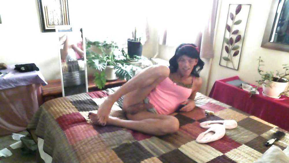 25P Cute Crossdresser in silk panties