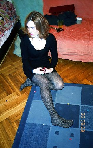 22P Leopard stockings