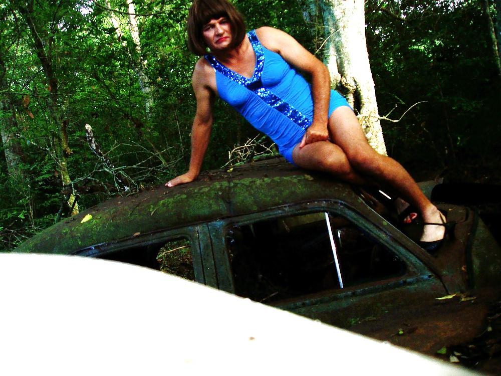 13P NEW Tommy crossdresser in the woods