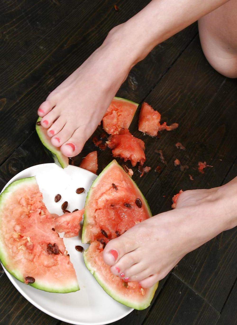 25P Cute Christina - Eating a watermelon