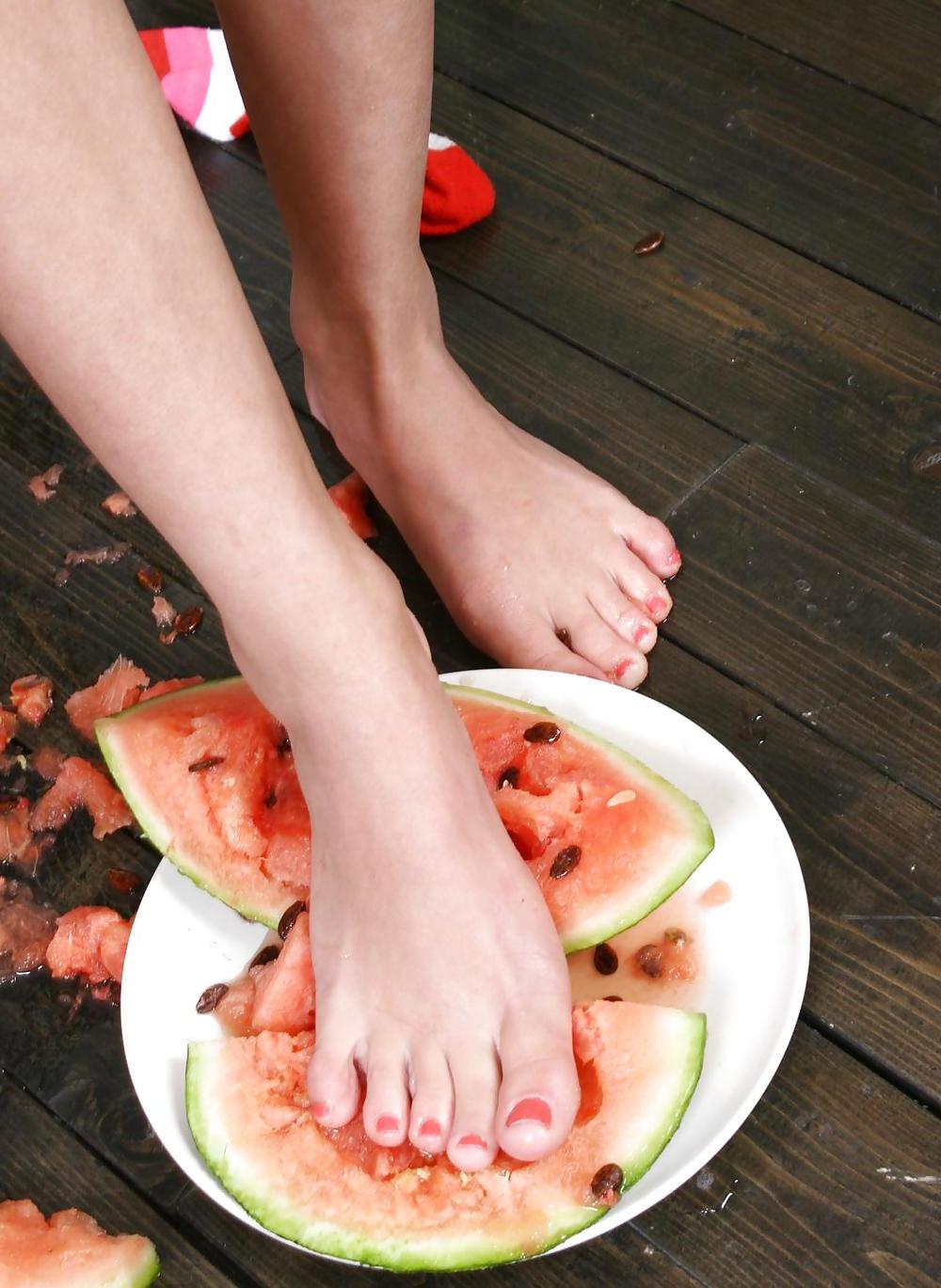 25P Cute Christina - Eating a watermelon