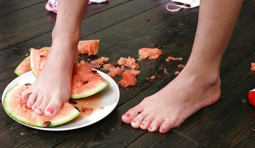 25P Cute Christina - Eating a watermelon