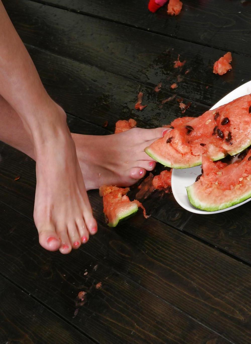 25P Cute Christina - Eating a watermelon