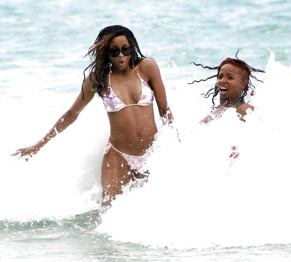 25P Ciara - nice booty shots in a bikini at Miami Beach