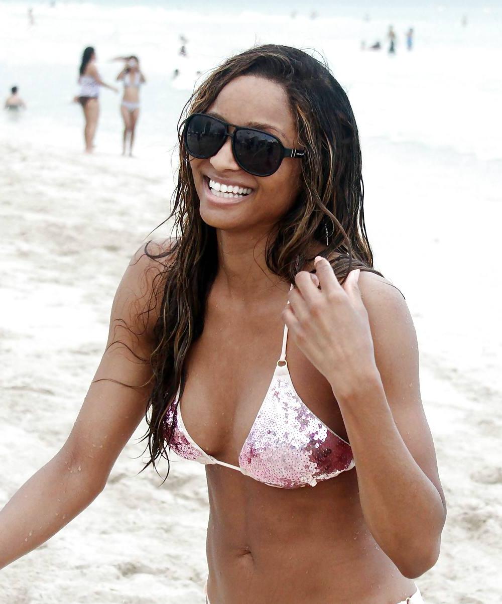25P Ciara - nice booty shots in a bikini at Miami Beach